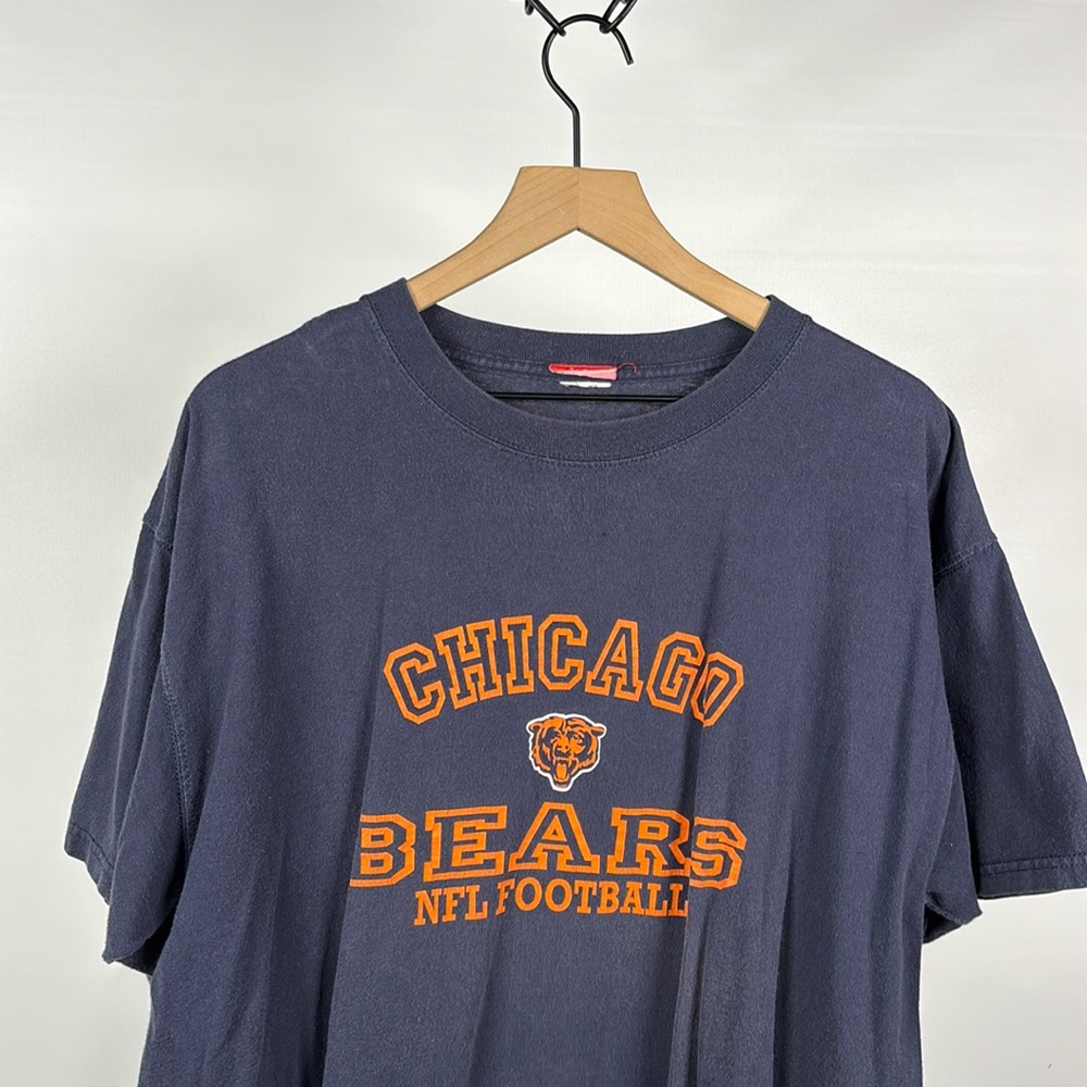 Vintage 90s Chicago Bears Heavyweight T-Shirt - XL - Navy Blue